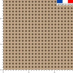Rotin effet bois beige clair - Fond taupe