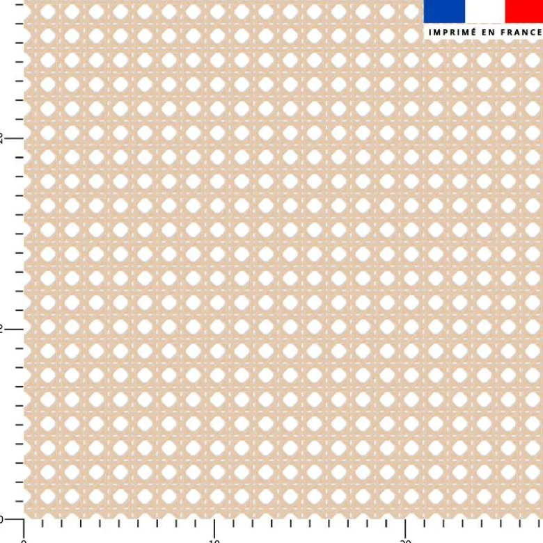 Rotin effet bois beige - Fond blanc