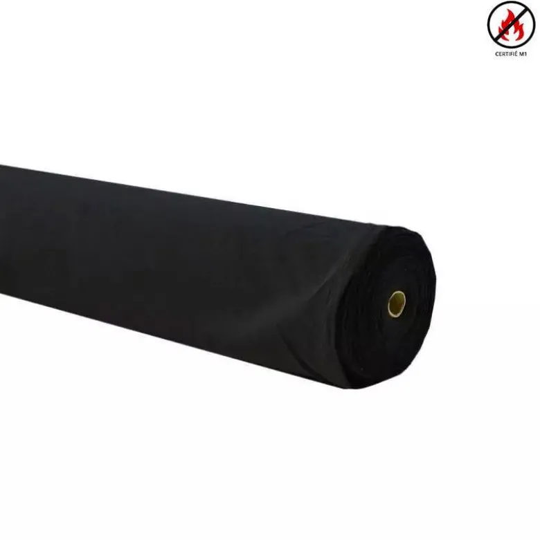 Rouleau 25m burlington infroissable non feu grande largeur 280cm noir