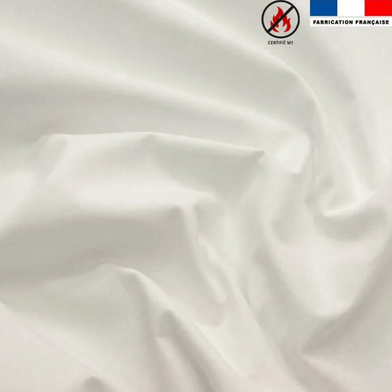 Rouleau 20m Toile coton ignifugée M1 blanc