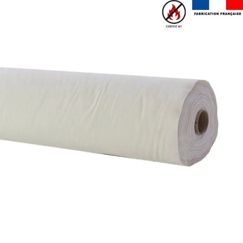 Rouleau 20m Toile coton ignifugée M1 blanc