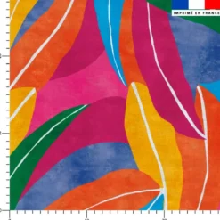 Résille recyclée motif feuilles multicolores