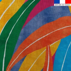 Résille recyclée motif feuilles multicolores
