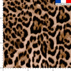 Résille recyclée motif imitation fourrure léopard clair