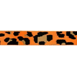 Sangle léopard 38mm orange fluo et ocre