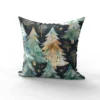 Sapin aquarelle bleu et vert - Fond bleu nuit