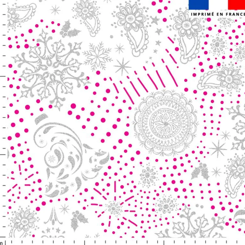 Sapin cachemire silver - Fond fuchsia