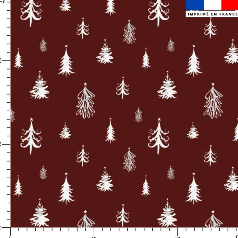 Sapin de Noel blanc - Fond rouge