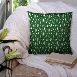 Sapin de Noel et cadeau blanc - Fond vert