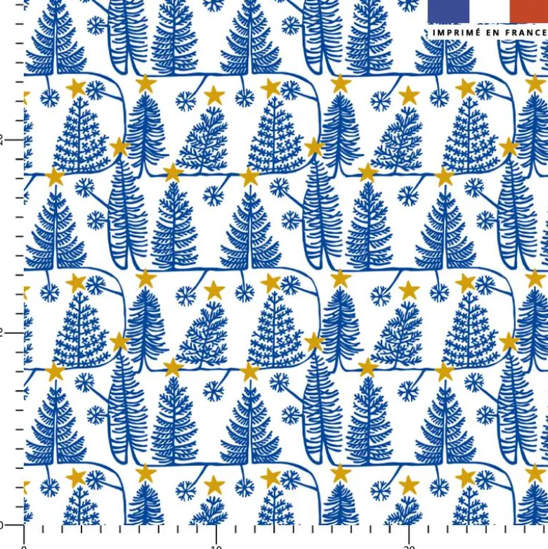 Sapin de Noël - Fond bleu - Création Andréa Leonelli
