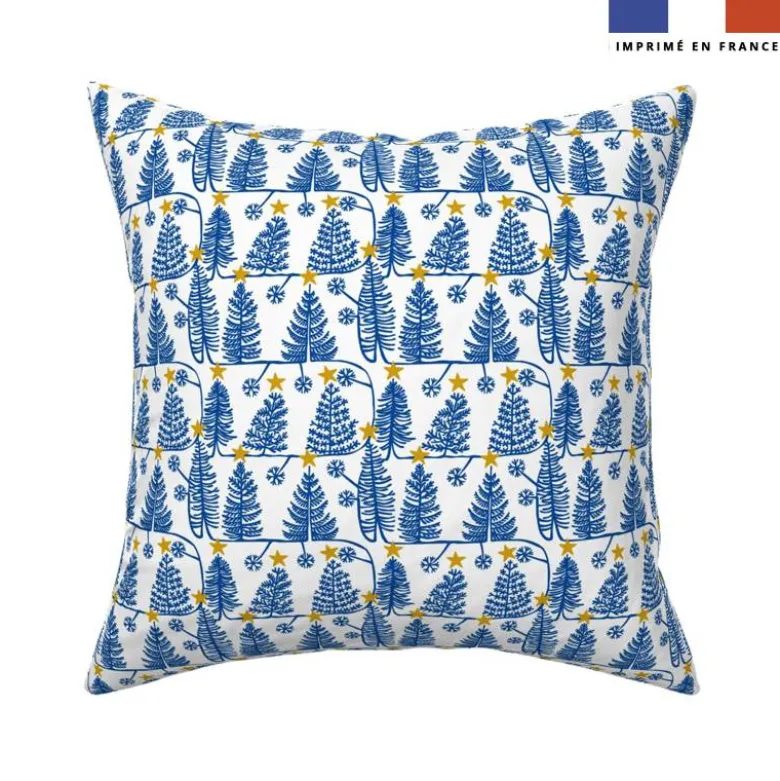 Sapin de Noël - Fond bleu - Création Andréa Leonelli