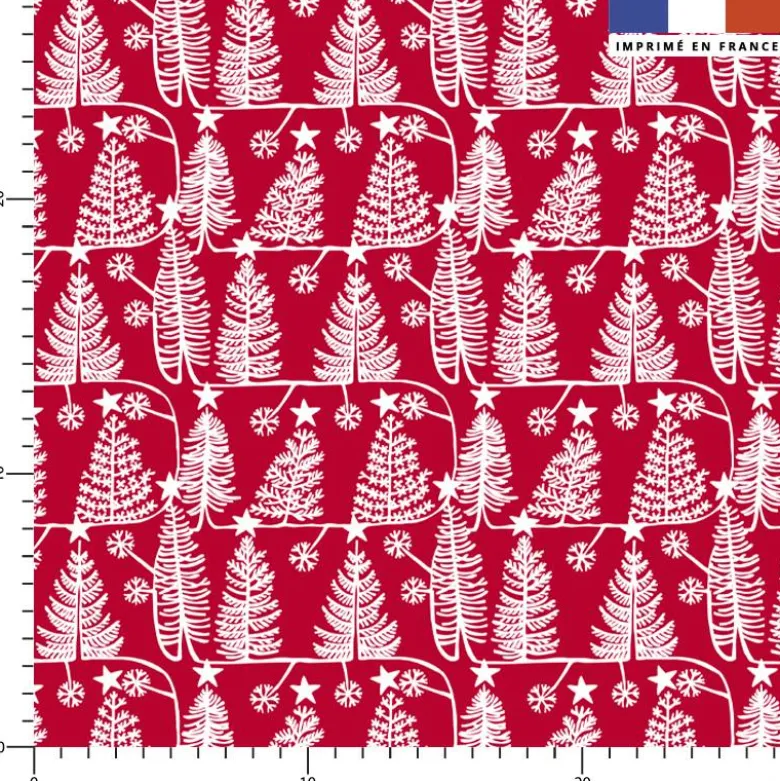 Sapin de Noël - Fond rouge - Création Andréa Leonelli