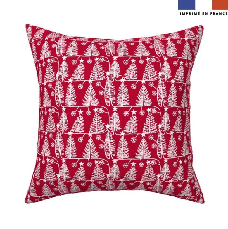 Sapin de Noël - Fond rouge - Création Andréa Leonelli