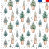 Sapin de Noël lumineux effet aquarelle - Fond blanc