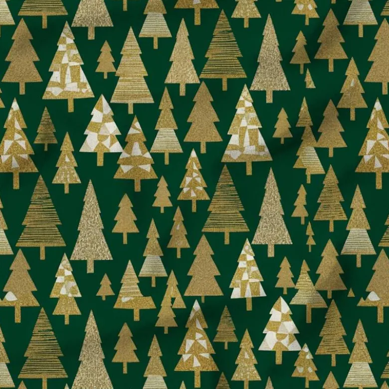 Sapin effet doré - Fond vert