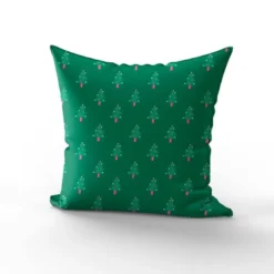 Sapin et boules de Noël - Fond vert