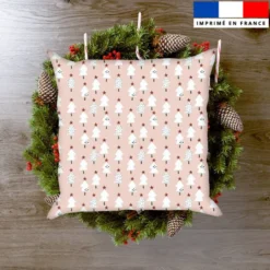 Sapin et étoile - Fond rose