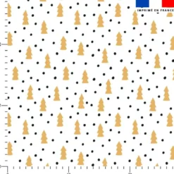 Sapin or et pois noirs - Fond blanc