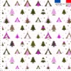 Sapin rose et vert - Fond blanc - Création Lili Bambou Design