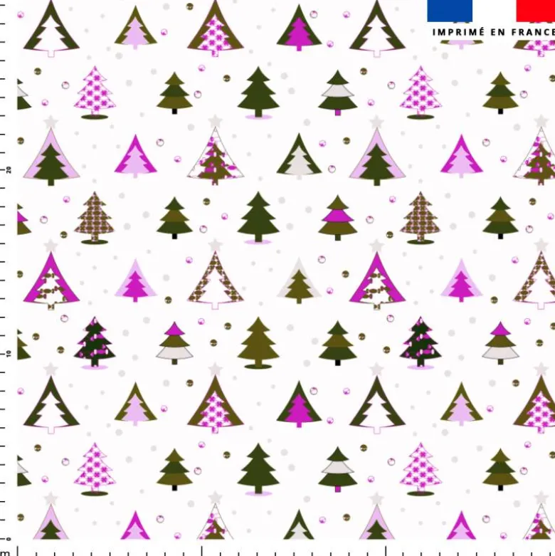 Sapin rose et vert - Fond blanc - Création Lili Bambou Design