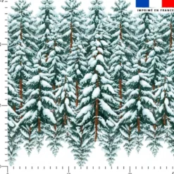 Sapins enneigés verts - Fond blanc