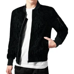 Satin anthracite et noir motif peau de serpent