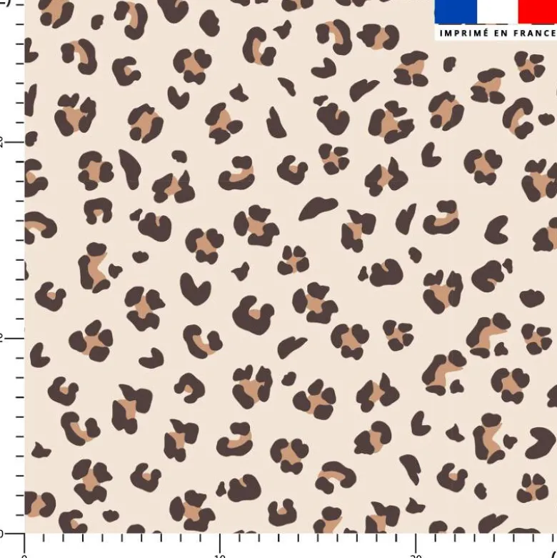 Satin beige motif léopard camel et marron