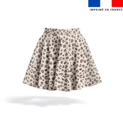 Satin beige motif léopard camel et marron