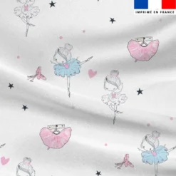 Satin blanc motif danseuse