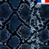 Satin bleu motif peau de serpent