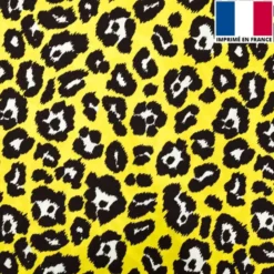 Satin imprimé léopard jaune