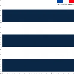 Satin imprimé rayé bleu et blanc