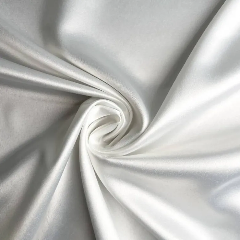 Satin twill uni blanc