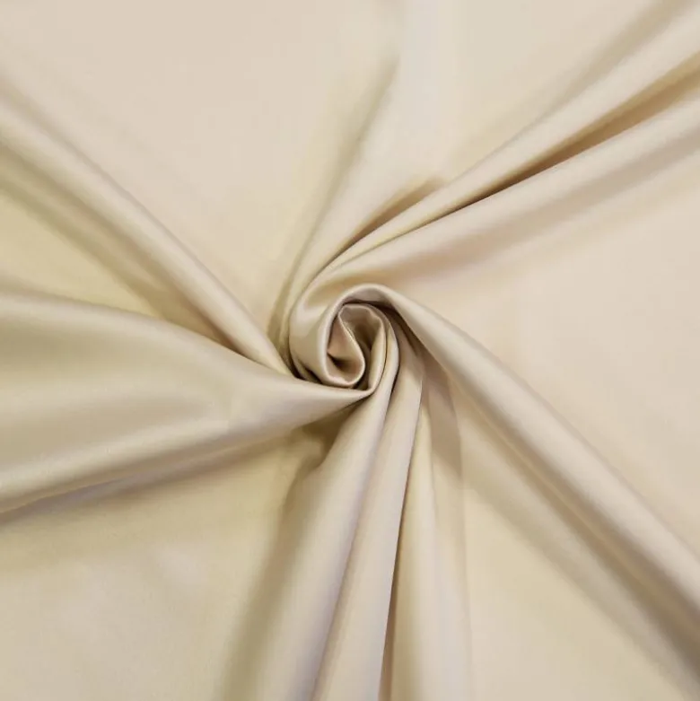 Satin uni extensible microfibre royal beige