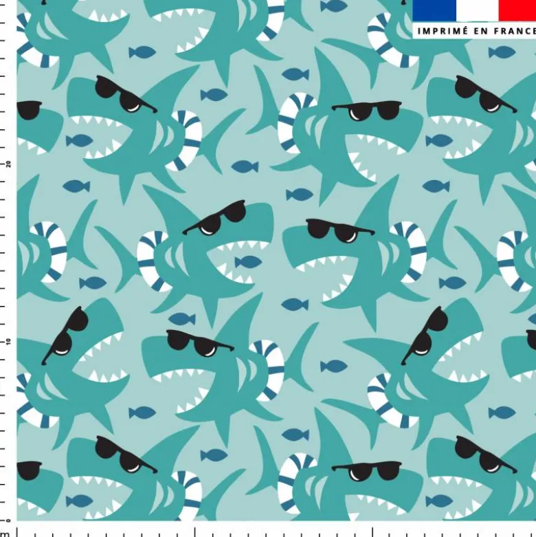 Shark à lunettes - Fond bleu