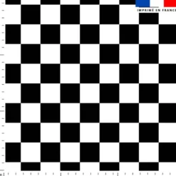 Simili cuir imprimé damier blanc et noir