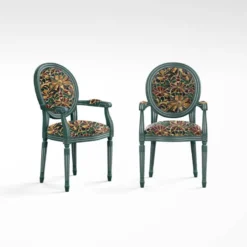 Simili cuir imprimé fleurs art déco