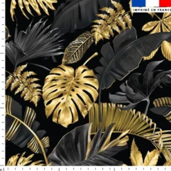 Simili cuir imprimé jungle or