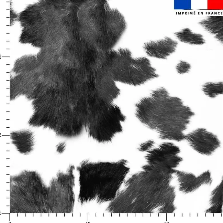 Simili cuir imprimé peau de vache noire