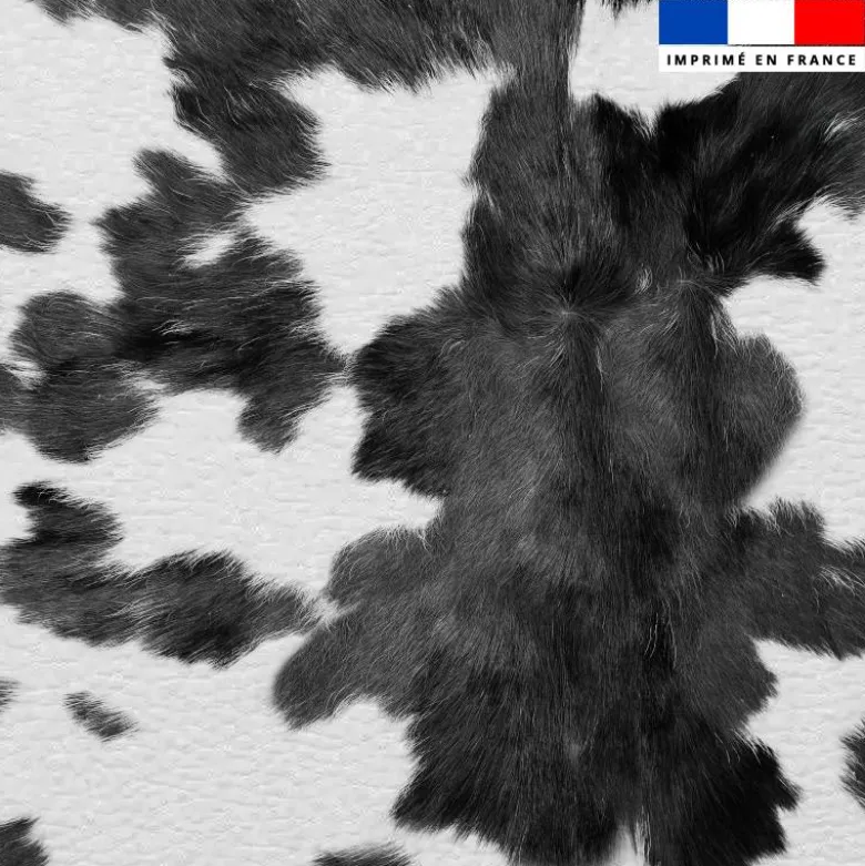Simili cuir imprimé peau de vache noire