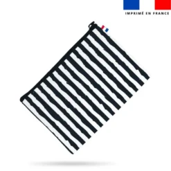 Simili cuir imprimé rayure texturée noire