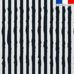 Simili cuir imprimé rayure texturée noire
