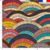 Simili cuir imprimé vague ethnique multicolore
