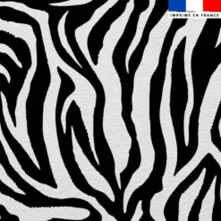 Simili cuir imprimé zèbre blanc et noir