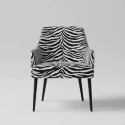 Simili cuir imprimé zèbre blanc et noir