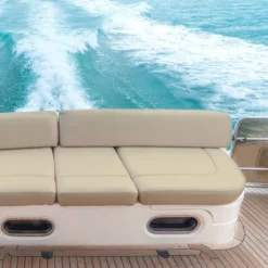 Simili cuir nautique crème effet chiné