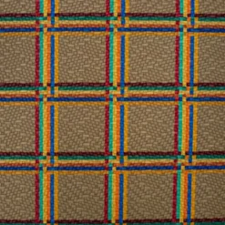 Simili cuir taupe motif tartan multicolore