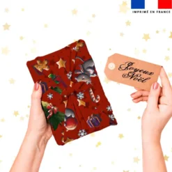 Souris de noel - Fond rouge - Création Stillistic