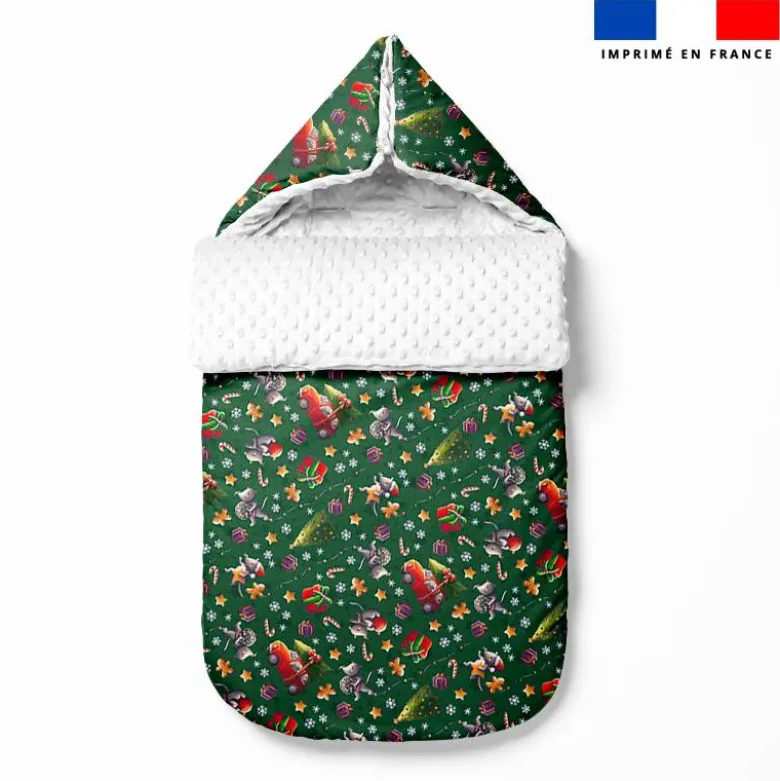 Souris de noel - Fond vert - Création Stillistic