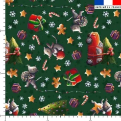 Souris de noel - Fond vert - Création Stillistic